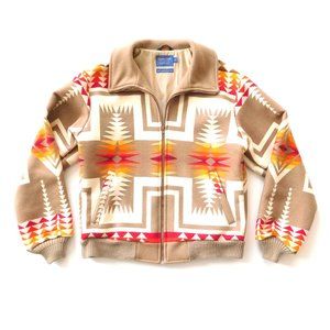 VTG Pendleton Bomber Coat High Grade Wool Southwestern Jacket Chief Joseph RARE